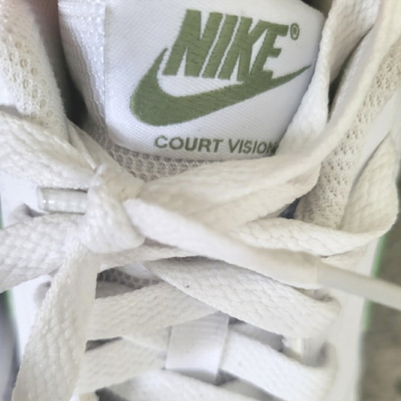 Nike Court Vision Leather Athletic Tennis Shoe Casual Sneaker White Green Men 10 - Picture 11 of 15